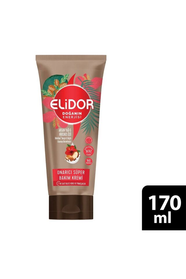 Elidor Saç Kremi  Doğanın Enerjisi Onarıcı Süper Saç Bakım Kremi Argan Yağı Ve Hibiskus Özü 170 Ml 8