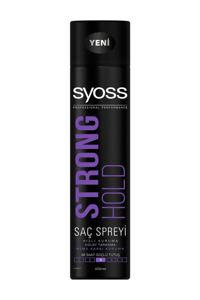 Syoss Saç Spreyi Güçlü Tutuş 400ml Strong Hold No:3 Mor