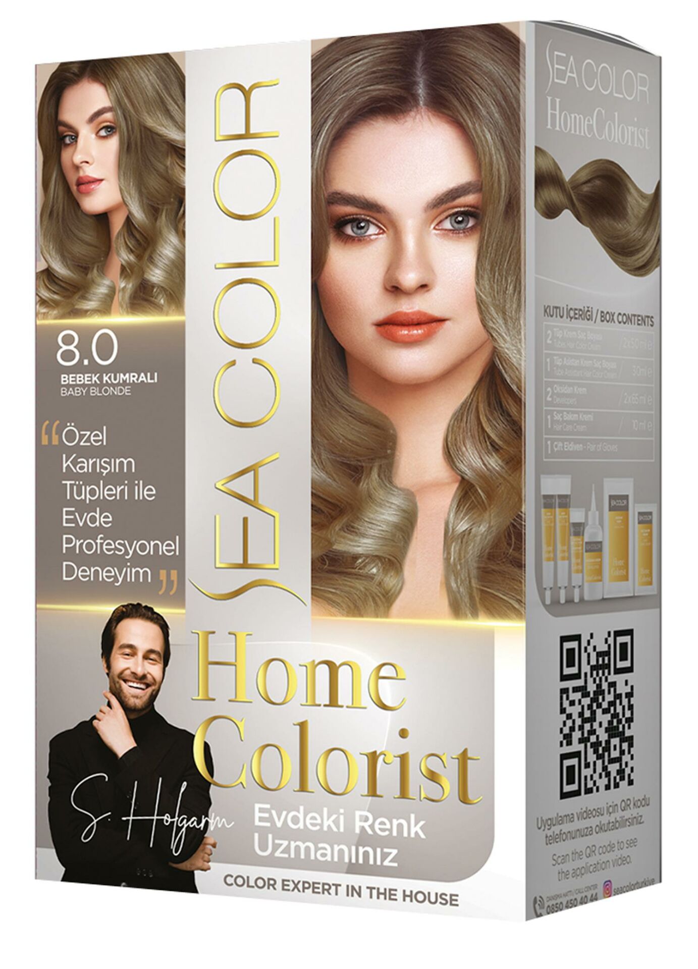 Sea Color Home Colorist 8.0 Bebek Kumralı Saç Boyası 2 Tüp Boya + 1 Tüp Asistan Boya