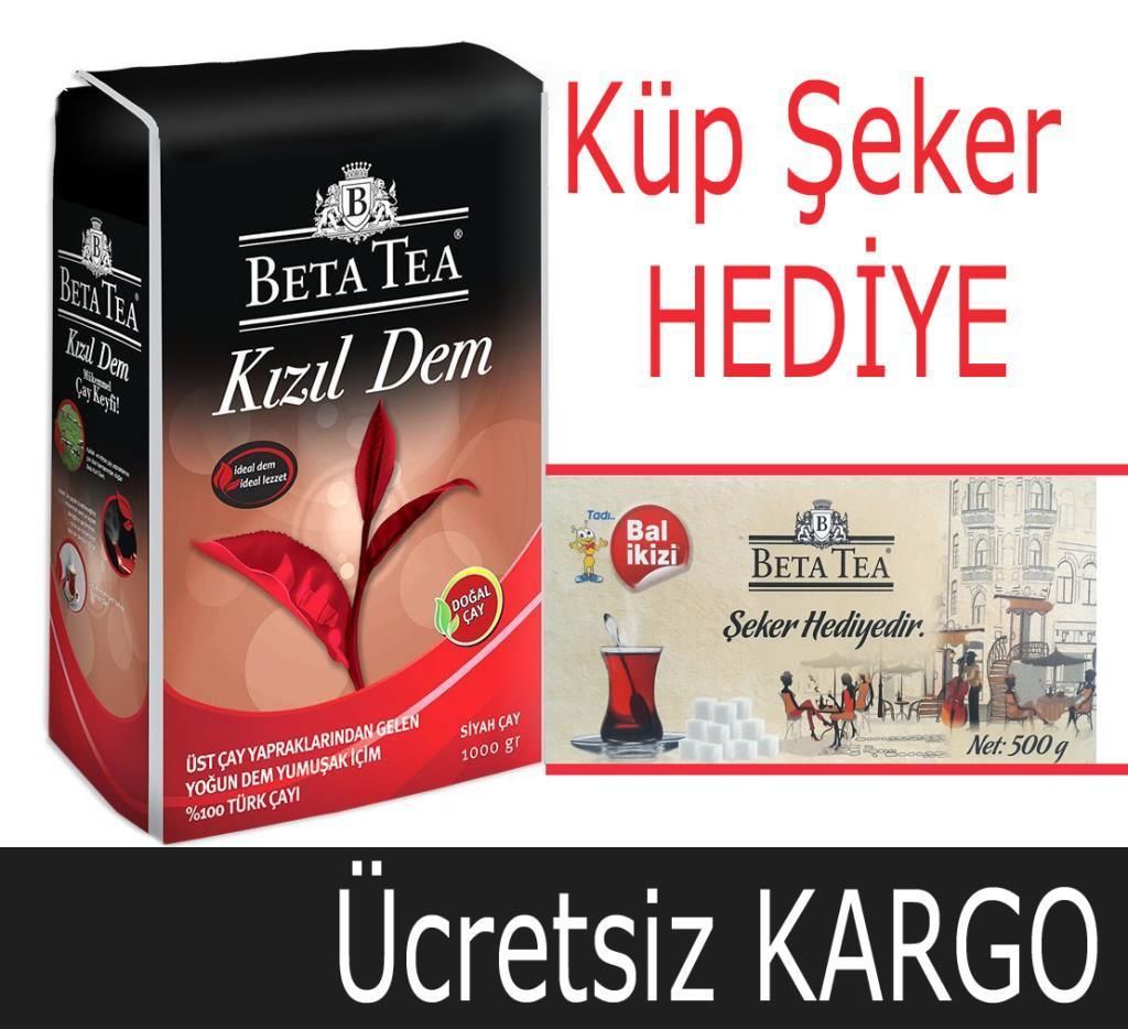 Beta Kızıl Dem Türk Çayı 1000 GR + Küp Şeker