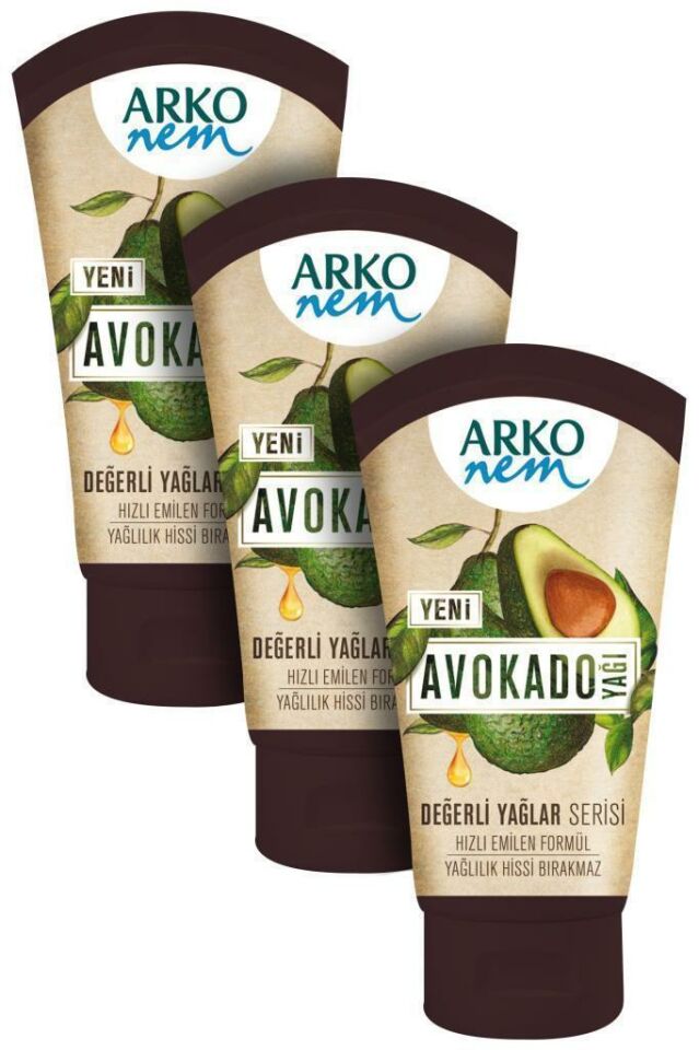 3 Adet Arko Nem Avokado Yağı Krem 60 Ml Değerli Yağlar Serisi