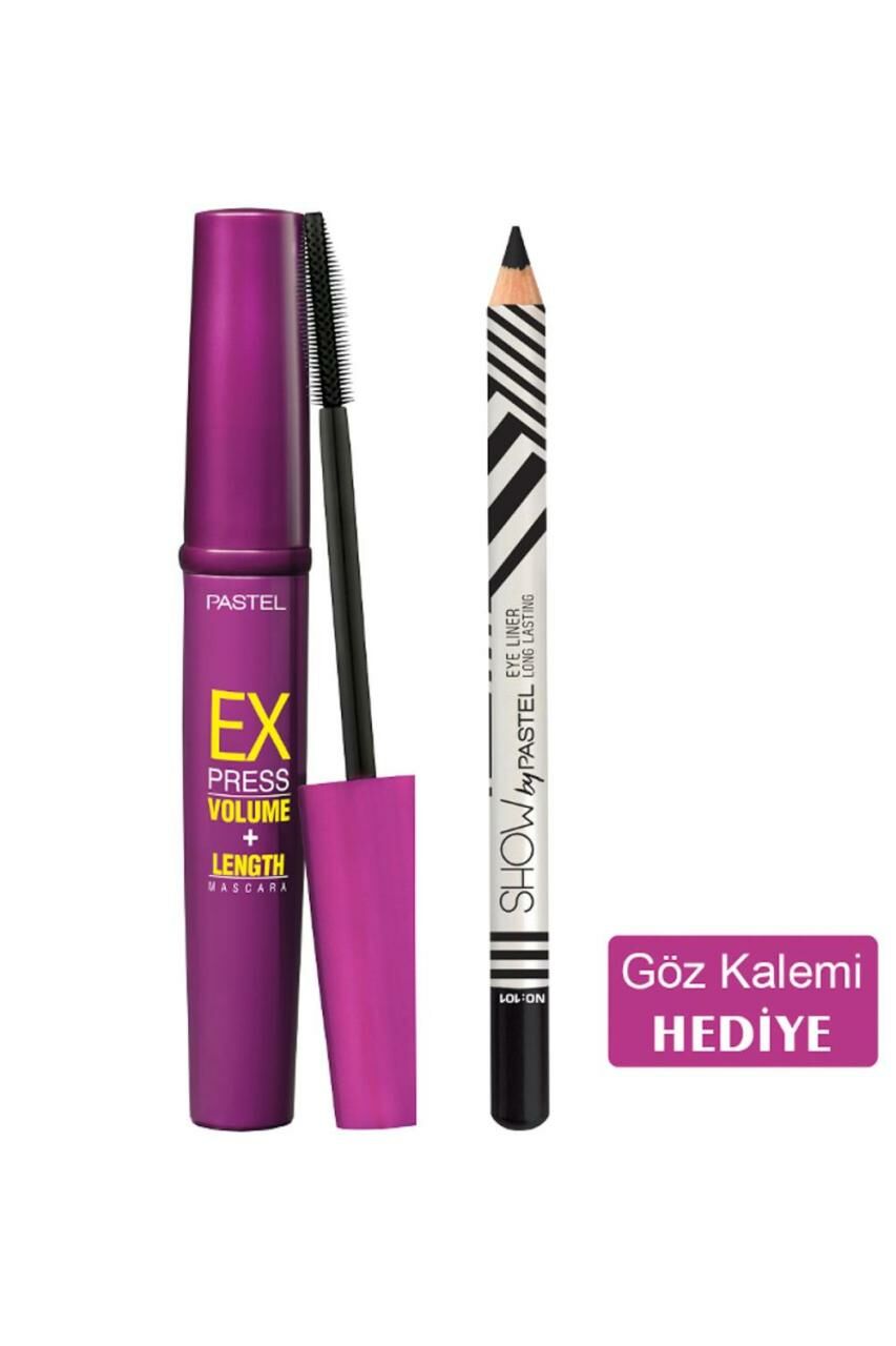 Pastel Express Volume + Length Maskara Göz Kalemi Hediyeli