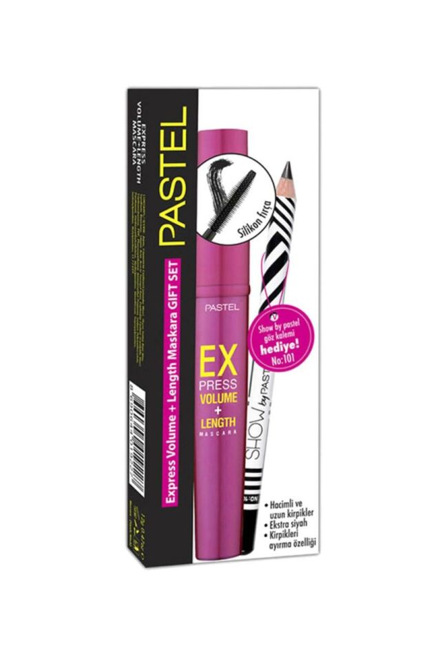 Pastel Express Volume + Length Maskara Göz Kalemi Hediyeli