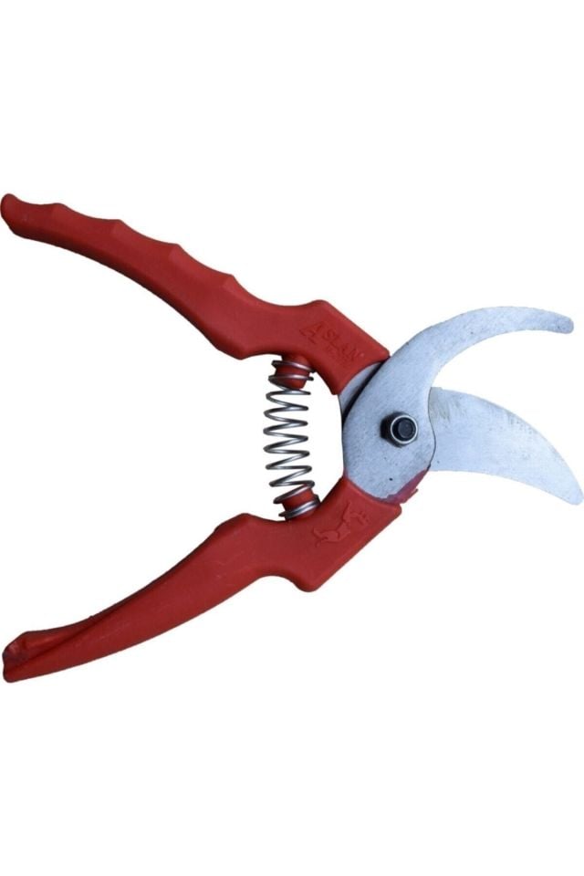 Aslankara Budama Bağ Üzüm Dal Makası Eğri Kırmızı 21 Cm