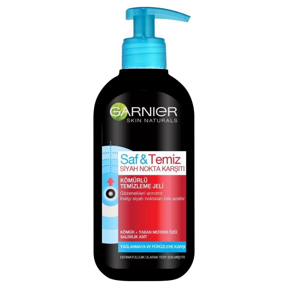 Garnier Saf Temiz Siyah Nokta Karşıtı Kömürlü Temizleme Jeli 200 ml