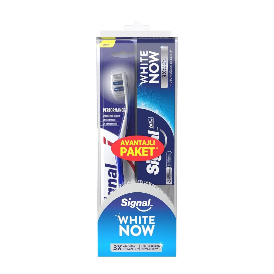 Signal White Now Diş Macunu Original + 75 ml Diş Fırçası Performans
