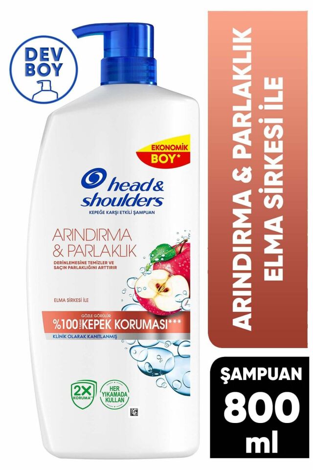 Head Shoulders Şampuan 800 Ml Arındırma ve Parlaklık Kepeğe Karşı Etkili Pompalı