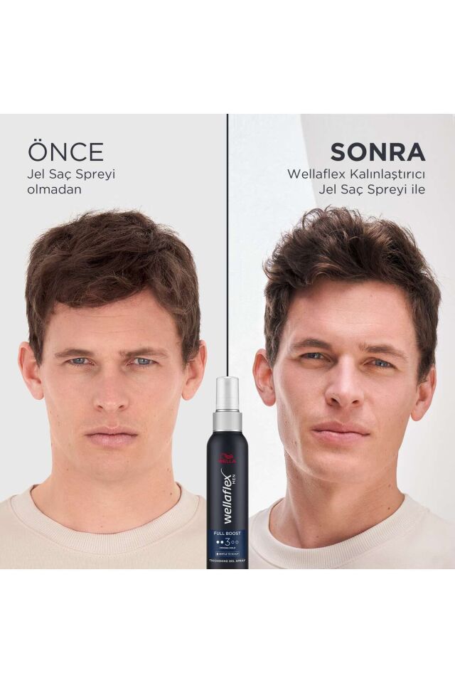 Wellaflex Men Full Boost Thickening Daha Kalın Telli Ve Dolgun Görünümlü Saçlar İçin Kafein İçeren Güçlü Jel Saç Spreyi Strong Hold - 150 ml