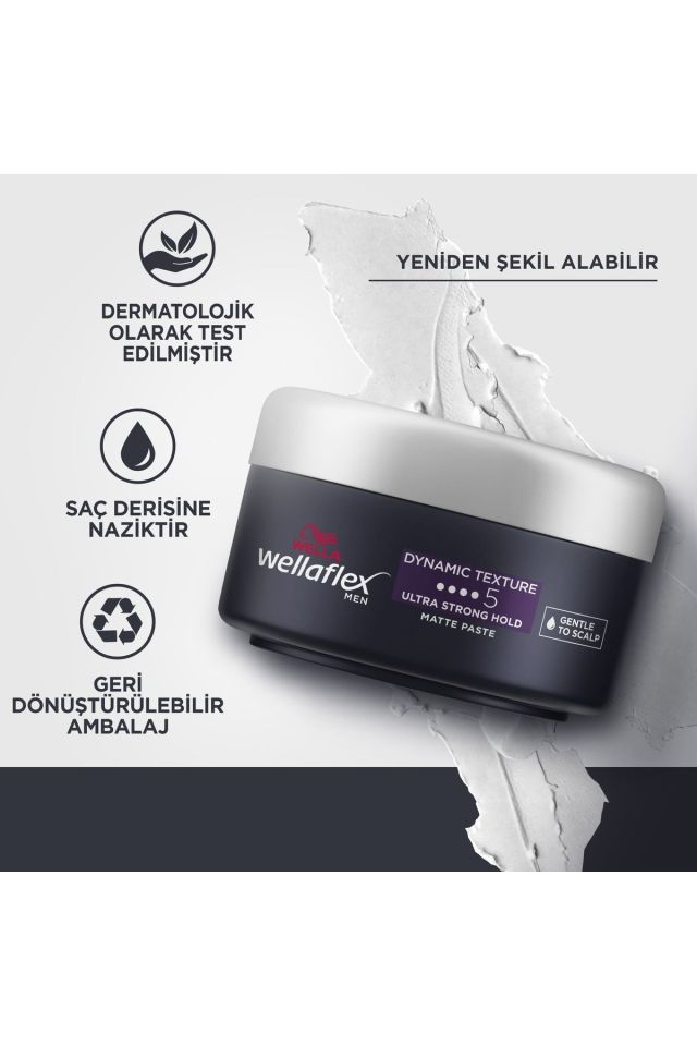 Wella Wellaflex Men Dynamic Texture Saç Şekillendirici Mat Wax 75 Ml