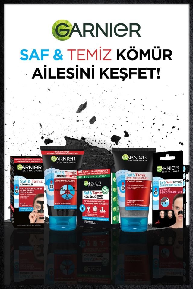Garnier Saf Temiz Peeling Maske Siyah Nokta Karşıtı Kömürlü 3ü 1 arada 150 Ml