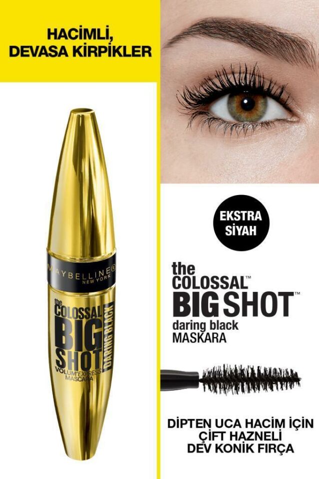 Maybelline Maskara The Colossal Big Shot Daring Black - Ekstra Siyah