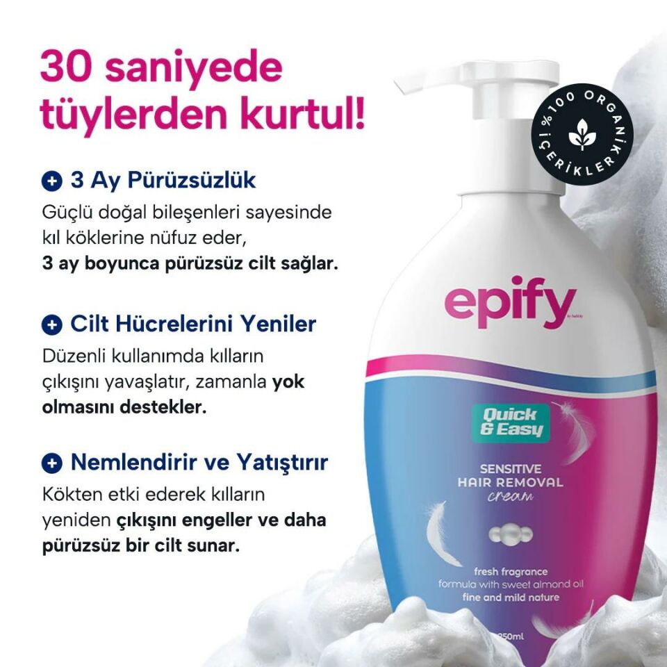 3 Adet X Epify Tüy Dökücü Krem 250 Ml Tüm Ciltler