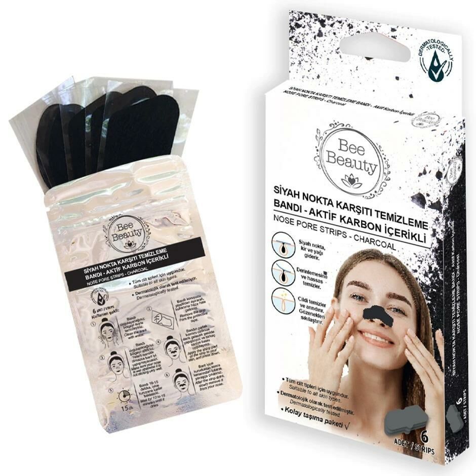 Aktif Karbon Siyah Nokta Bandı 6 lı