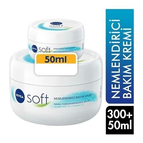 Nivea Soft Nemlendirici Bakım Kremi 300 Ml + 50 Ml