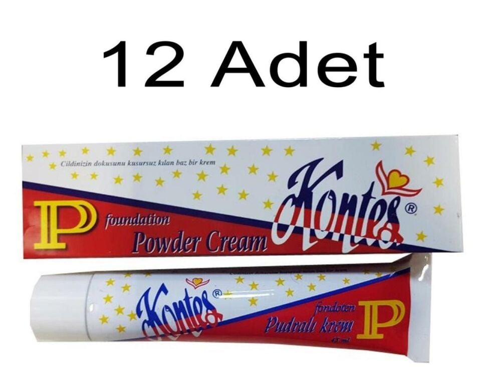 12 Adet Kontes Krem 45 Ml Fondoten Pudralı Beyazlatıcı