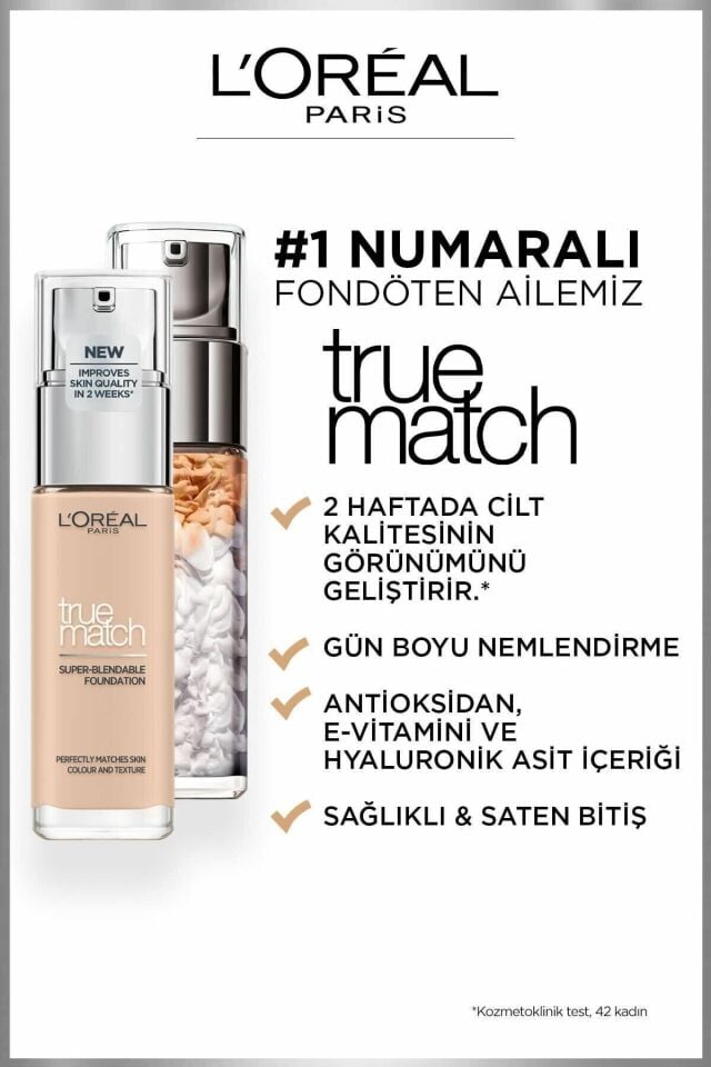 L'Oreal Paris True Match Bakım Yapan Fondöten 1R/1C ROSE IVORY