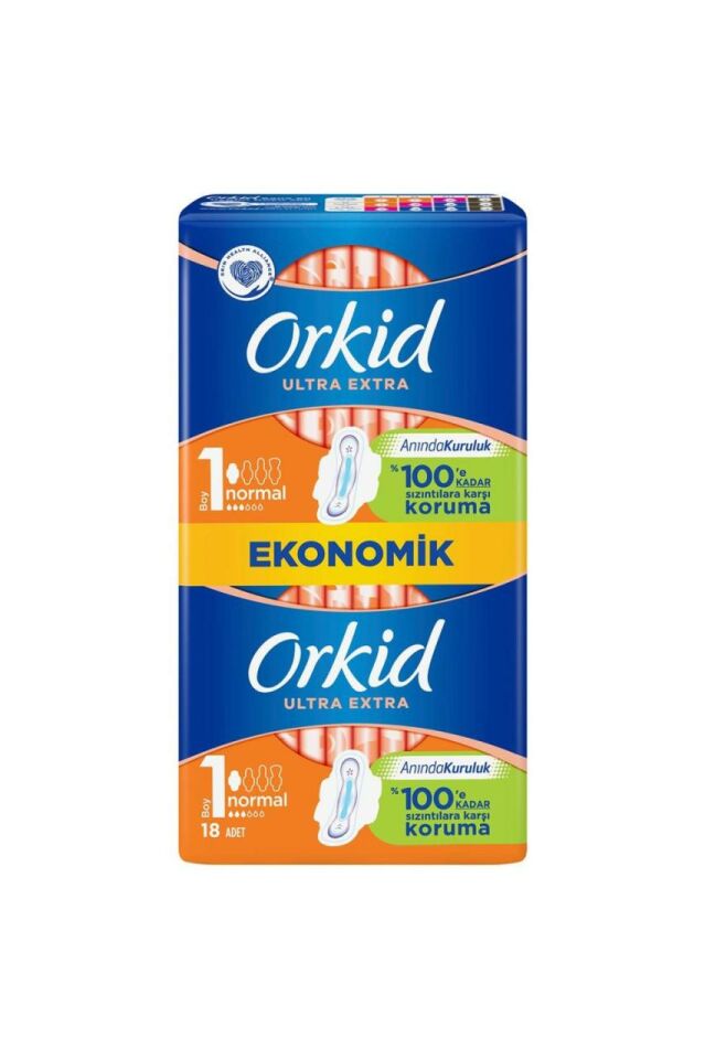 Orkid Ultra Extra Hijyenik Ped Normal Ekonomik Paket 18 Adet