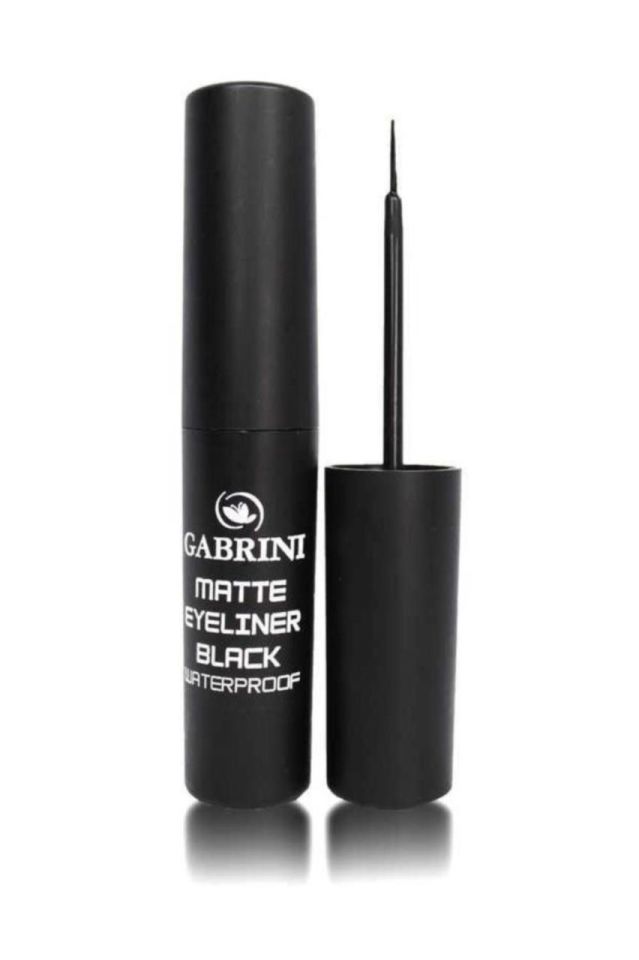 Gabrini Matte Suya Dayanıklı Fırça Uçlu Siyah Eyeliner