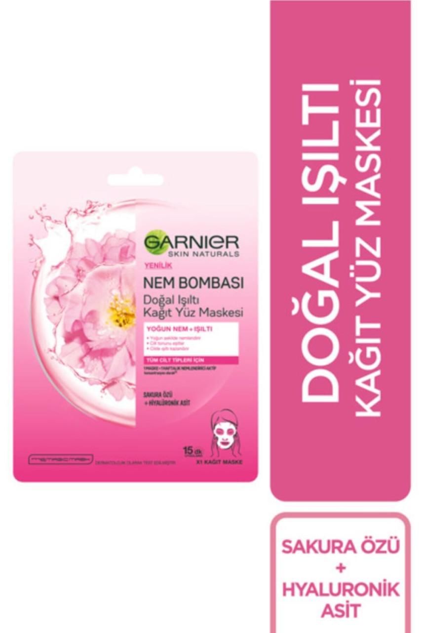 Garnier Işıltı Verici Nem Bombası Kağıt Maske Sakura Özü