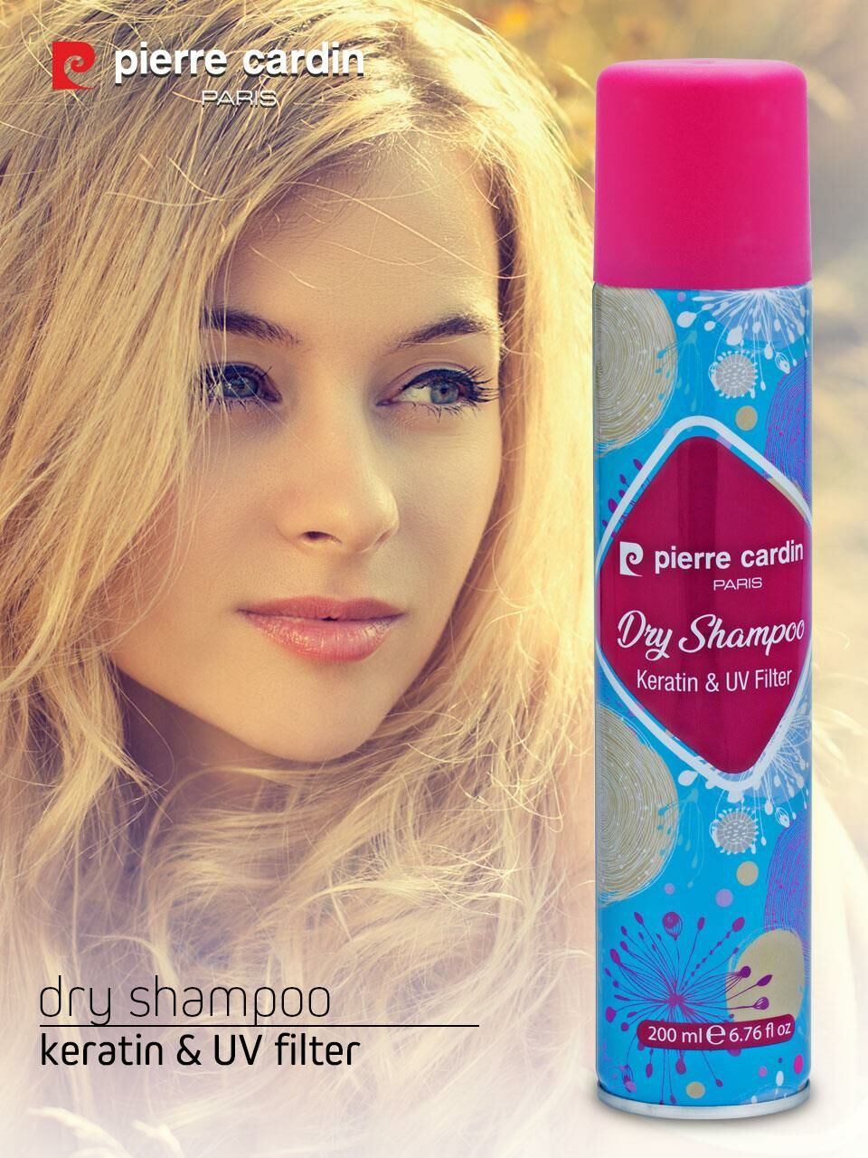 39613 - Pierre Cardin Dry Shampoo 200 ml Tüm Saçlara Keratin ve Uv Filtresi