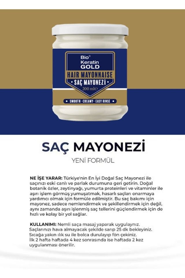 Bio Keratin Gold 200 Ml Saç Mayonezi