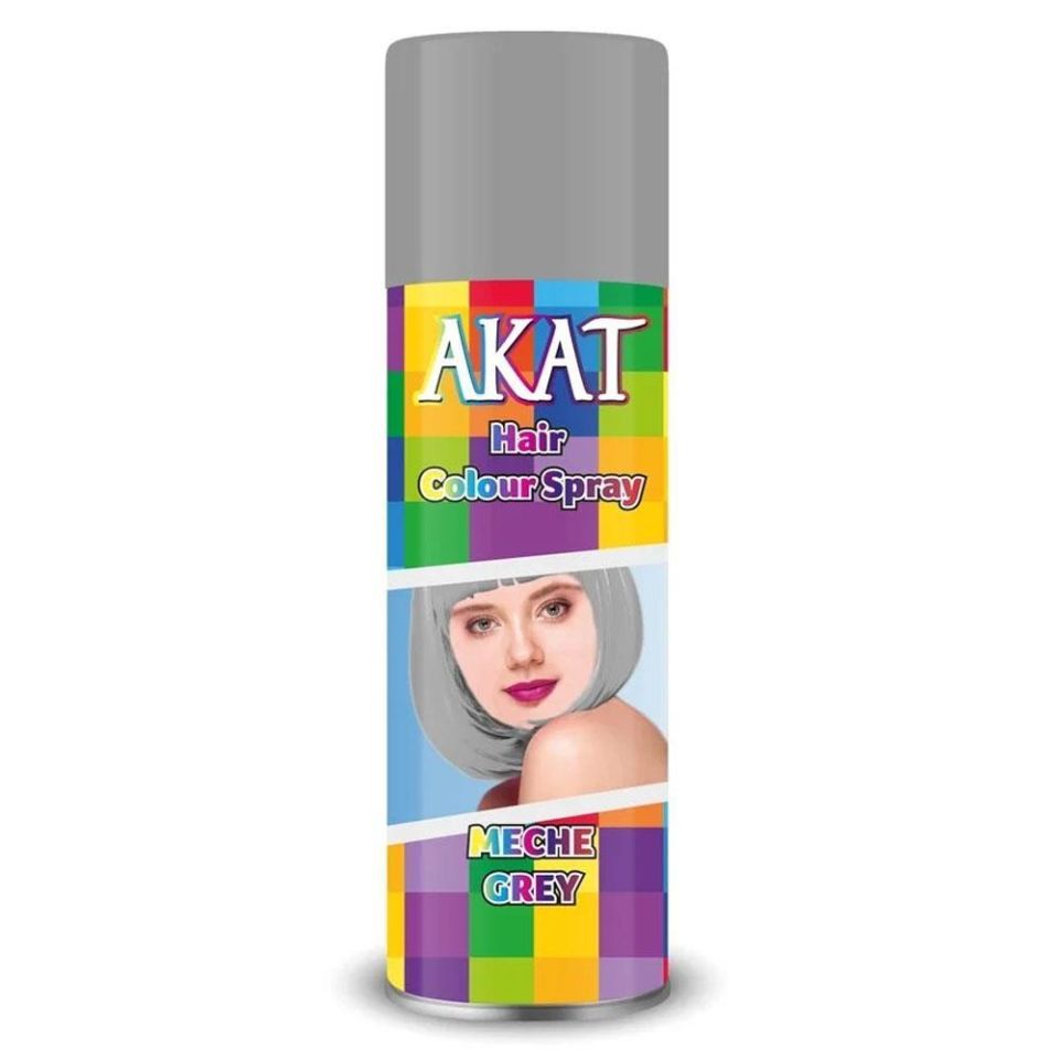 Akat Gardi Renkli Saç Spreyi Geçici Boya 150 ml Gri