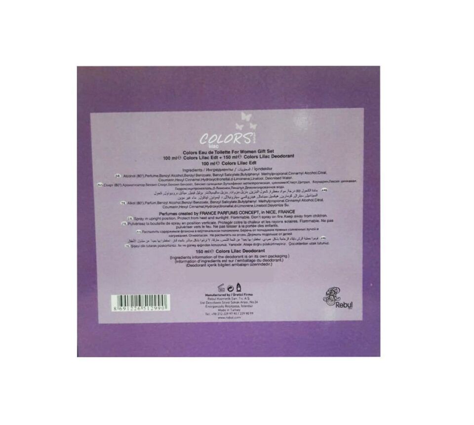 Rebul Colors Lilac 75 ml Kadın Parfüm + 150 Deodorant