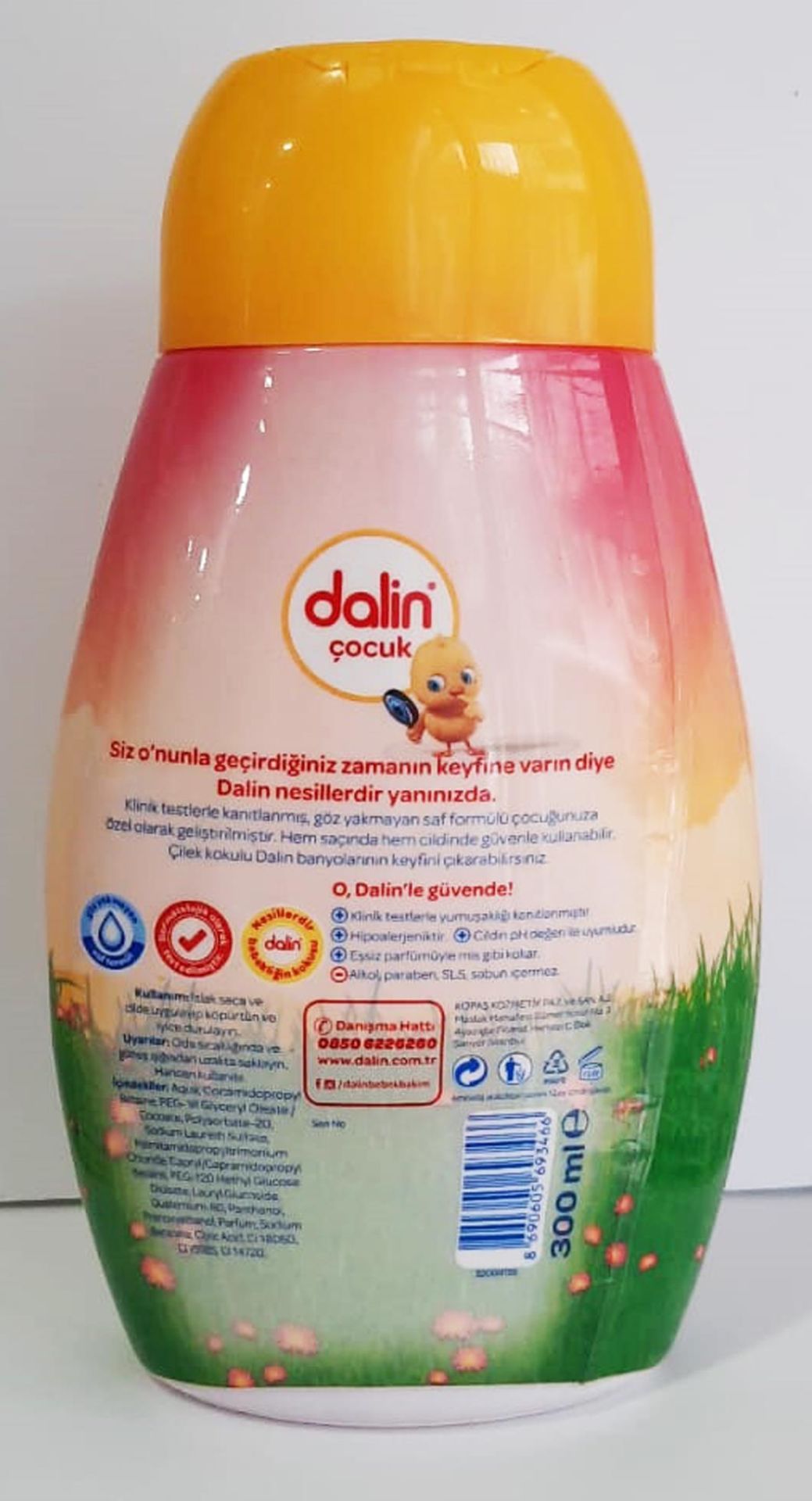 Dalin Bebek Saç ve Vücut Şampuanı 300 Ml Pembe Çilek  Kokulu