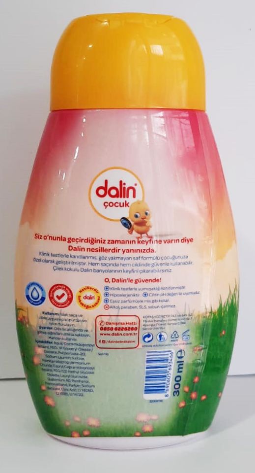 Dalin Bebek Saç ve Vücut Şampuanı 300 Ml Pembe Çilek  Kokulu