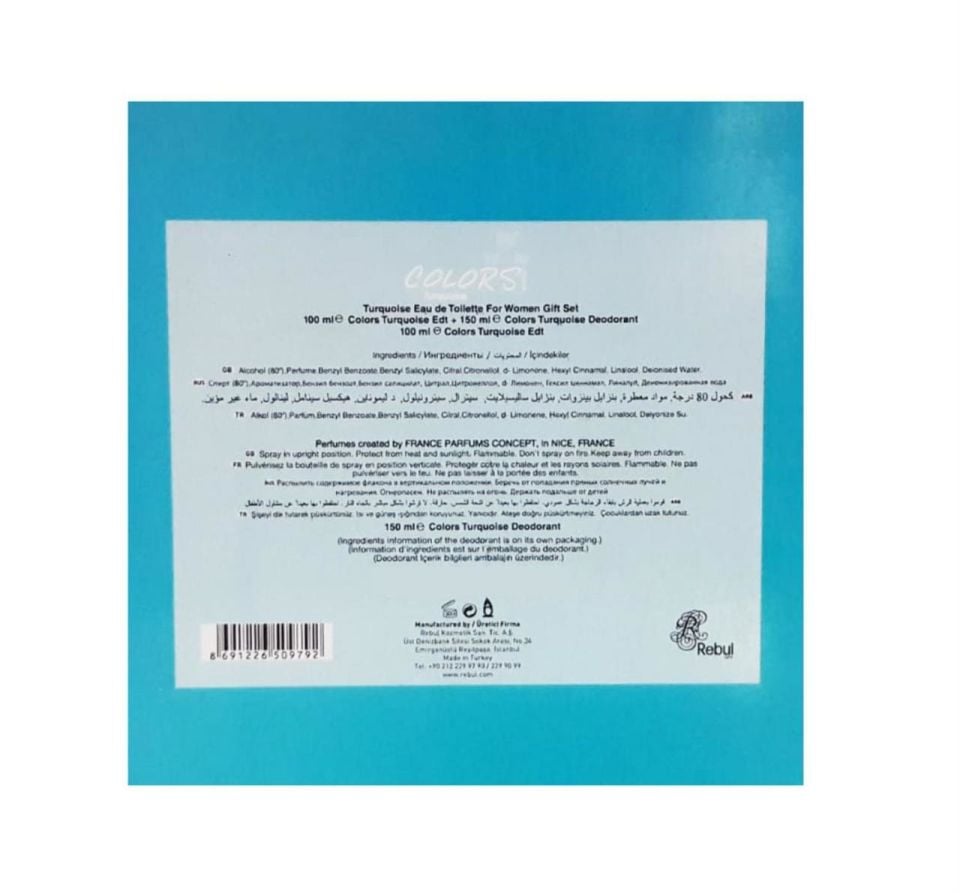 Rebul Colors Turquoise 75 ml Kadın Parfüm + 150 Deodorant