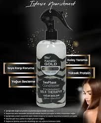 Bio Rio Keratin Gold 400 Ml 2 Falzlı Milk Threapy Yoğun Besleme Sıvı Saç Kremi Fön Suyu