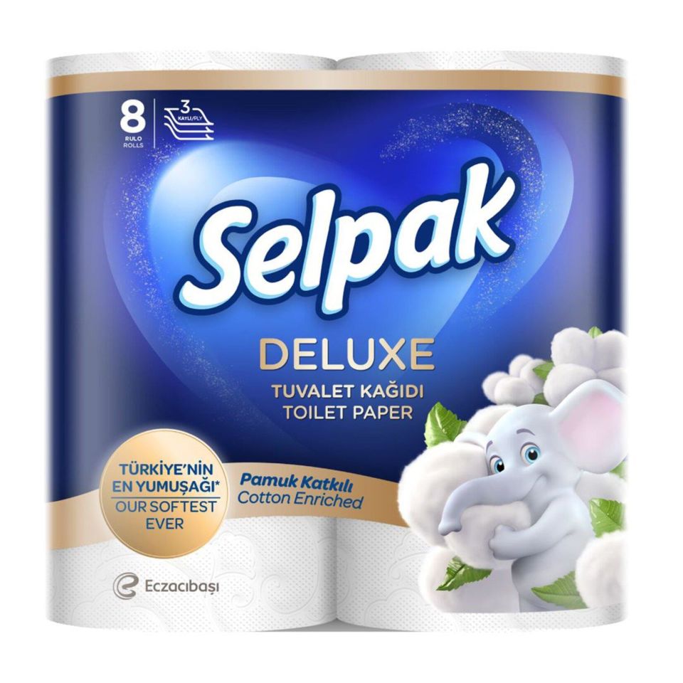 Selpak Deluxe Tuvalet Kağıdı 8 Li Bambu Katkılı