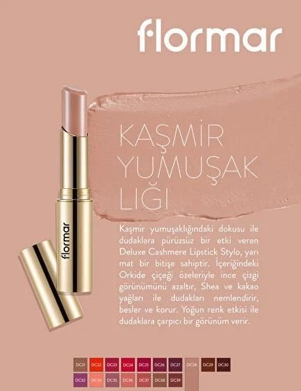 Flormar Deluxe Cashmere Lipstick DC28 ABSOLUTE NUDE