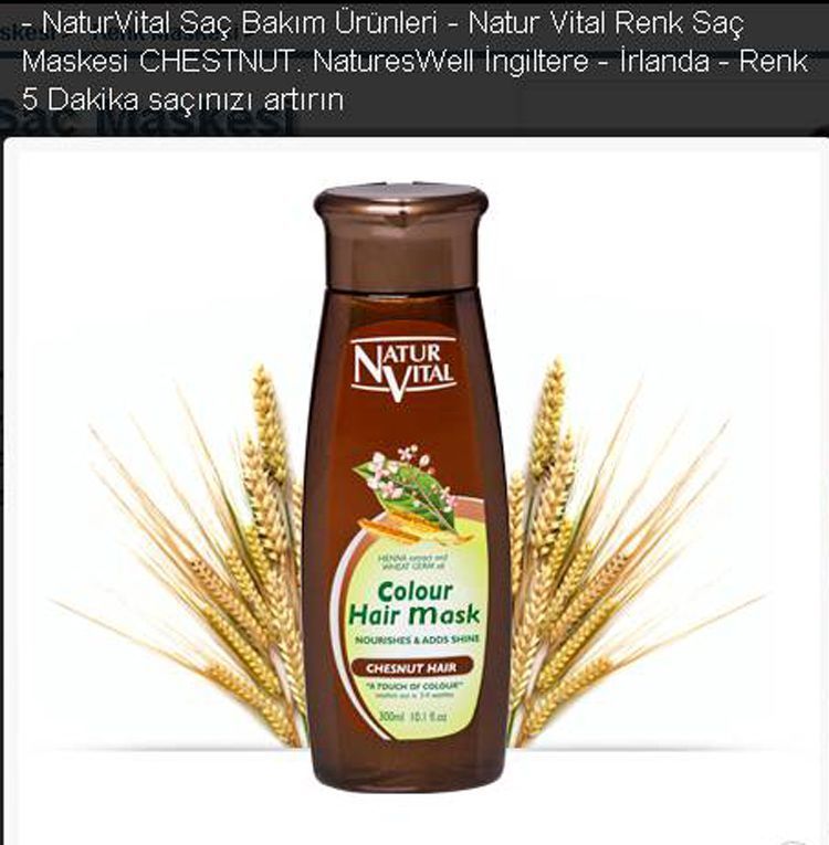 Natur Vital Henna Kumral Kahve Renk Saçlar İçin Maske