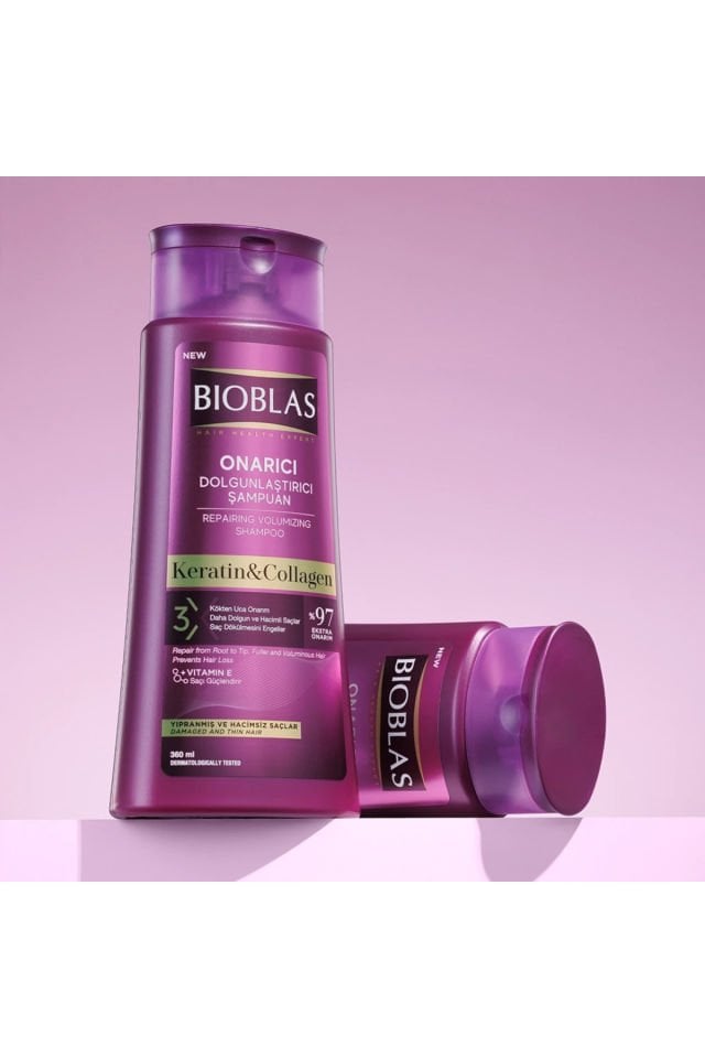 Bioblas Keratin - Kolajen Onarıcı Dolgunlaştırıcı Saç Bakım Şampuanı 360 Ml İnce ve Yıpranmış Saçlar