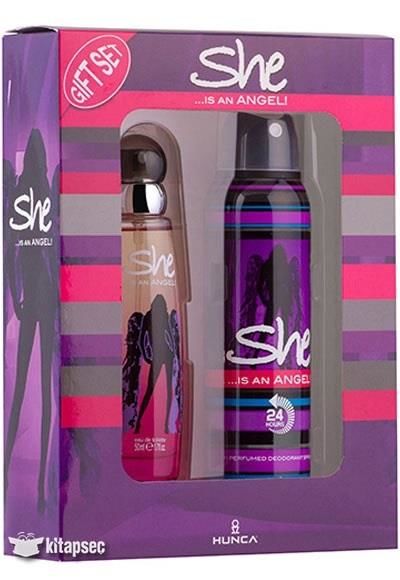 She Angel 50ML Edt ml + Deodorant Bayan Parfüm Set