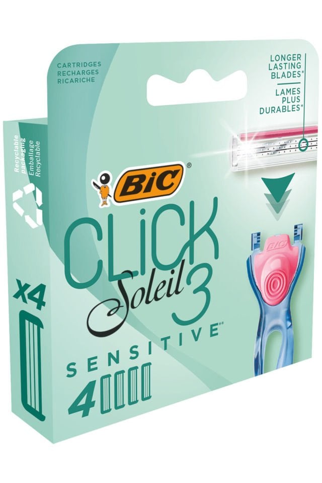 Bic Soleil Click Sensitive 4 lü Yedek Kadın Tıraş Bıçağı-Yedek Kartuş