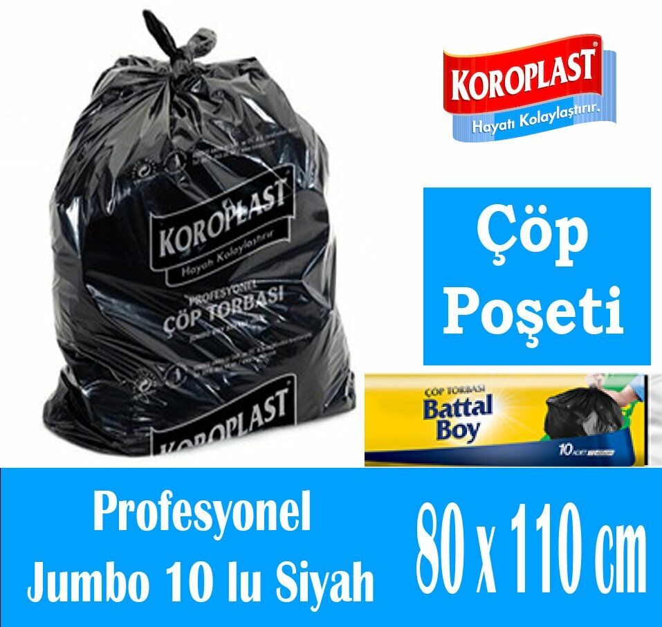 Koroplast Çöp Torbası Profesyonel Jumbo 80X110 - 90 Lt
