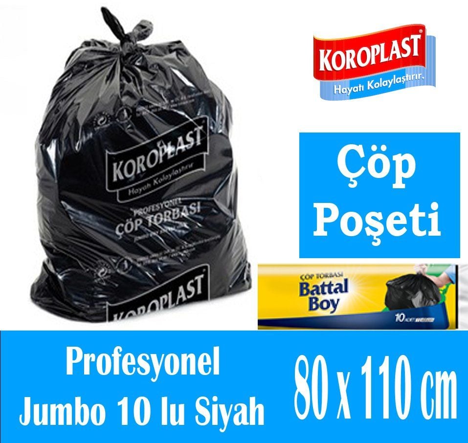 Koroplast Çöp Torbası Profesyonel Jumbo 80X110 - 90 Lt