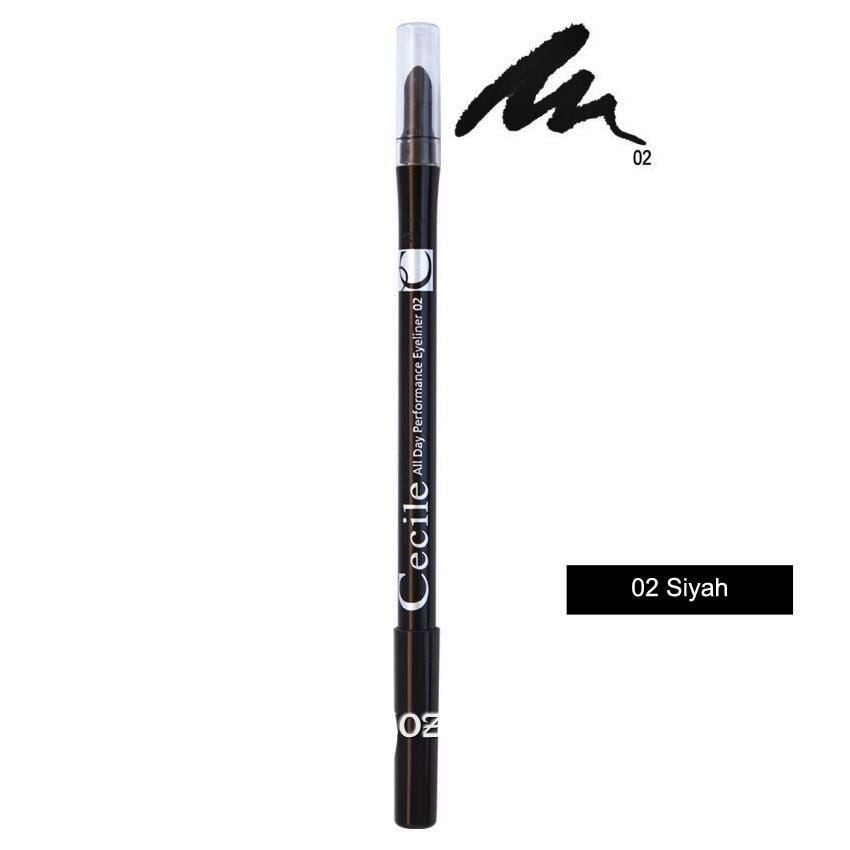 Cecile All Day Performance Sürme Eyeliner 02 Siyah