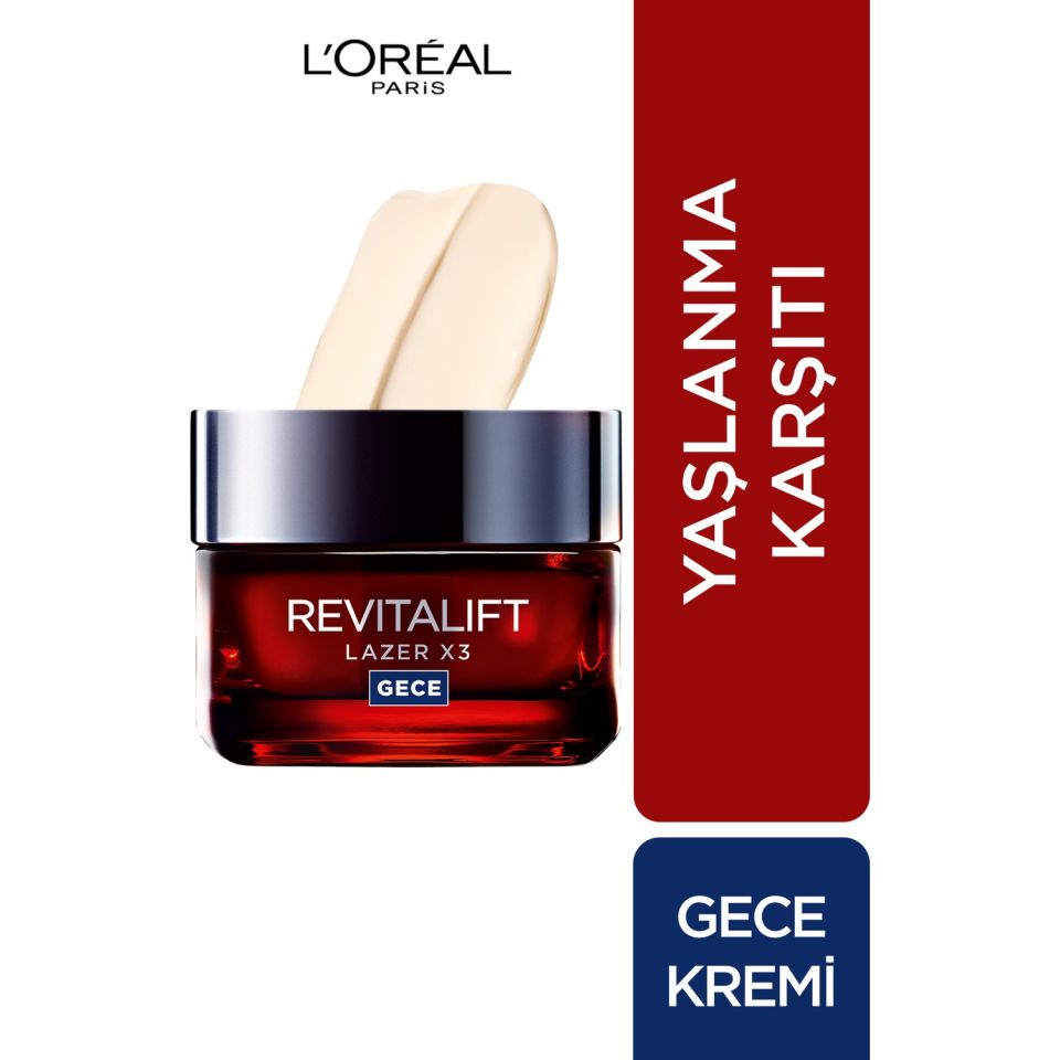 Loreal Revitalift Lazer X3 Gece Kremi 50 ml Yoğun Yaşlanma Karşıtı Bakım