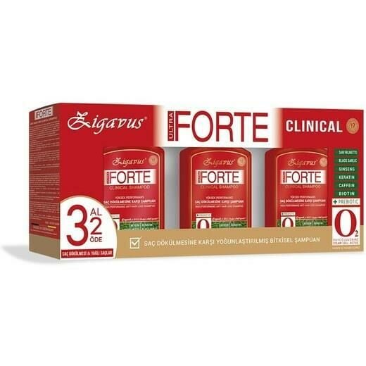 Zigavus Forte 3 AL 2 ÖDE Ultra Clinical Şampuan 300 ml Yağlı Saçlar