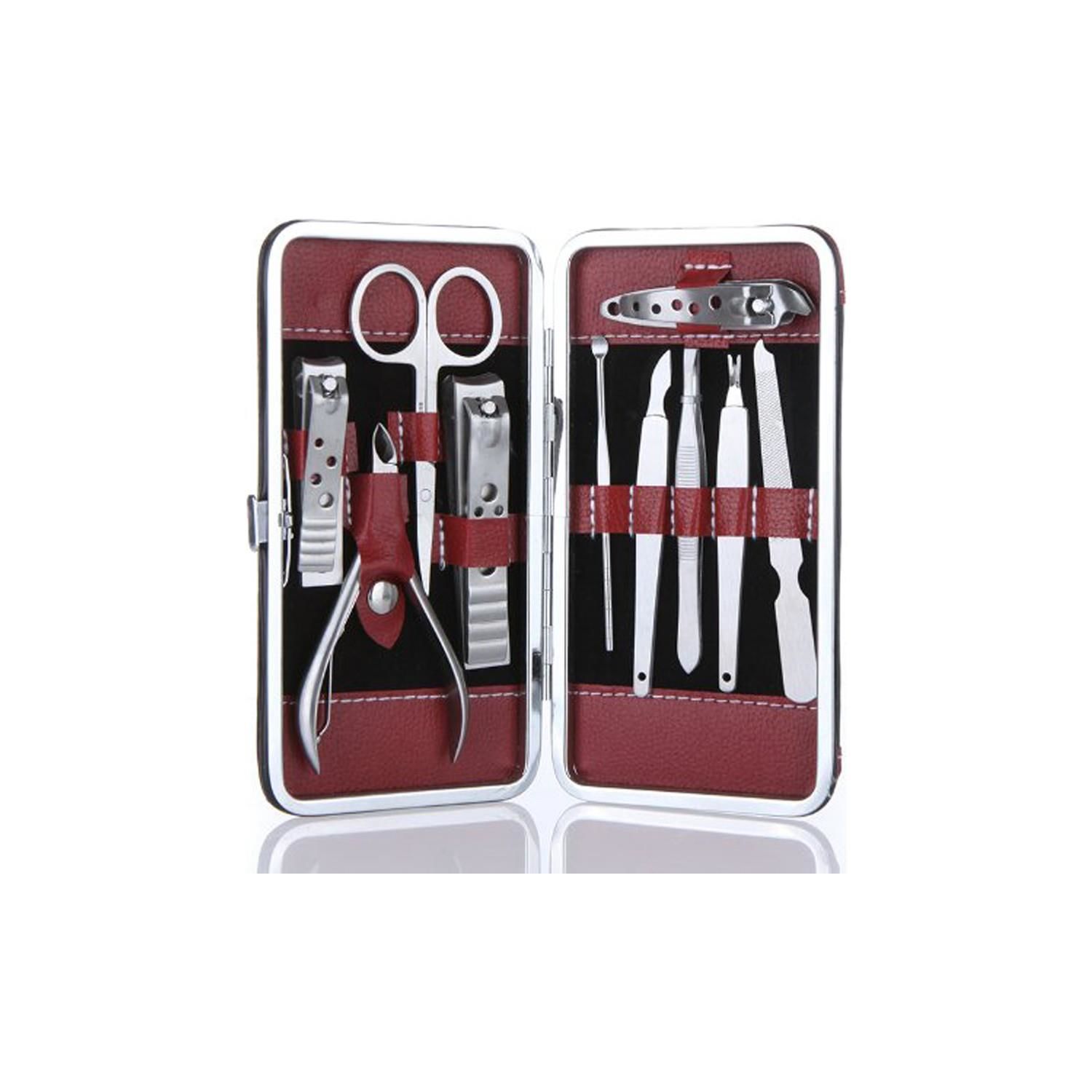 BKR Manikür Seti 11 Pcs Koyu Kırmızı - Siyah 10cmx15cmx3cm