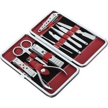 BKR Manikür Seti 11 Pcs Koyu Kırmızı - Siyah 10cmx15cmx3cm
