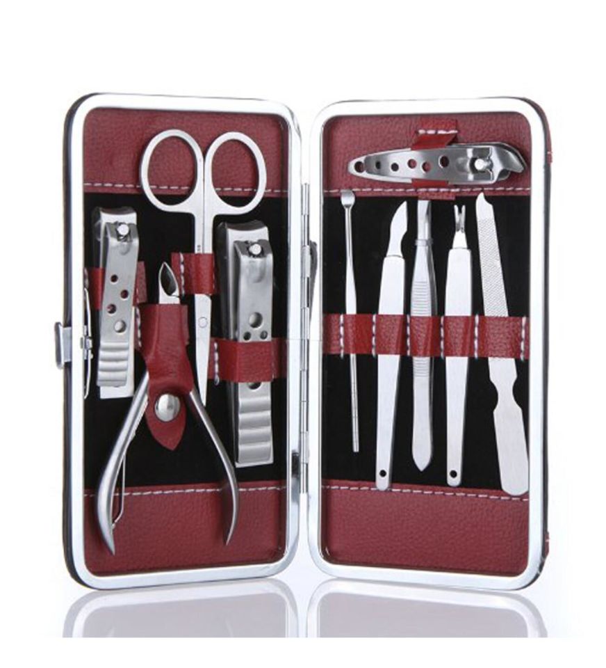 BKR Manikür Seti 11 Pcs Koyu Kırmızı - Siyah 10cmx15cmx3cm