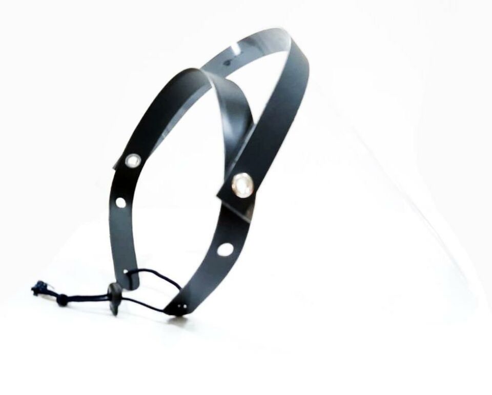 Tıbbi Yüz Maskesi Siyah Ayarlanabilir Şeffaf Koruyucu Siperlik