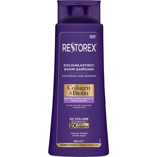 Restorex Şampuan 500 ml Dolgunlaştırıcı Hacim Bakım Kollagen ve Biotin