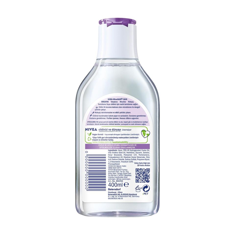 Nivea Micellair Makyaj Temizleme Suyu Hassas Ciltler 400 Ml