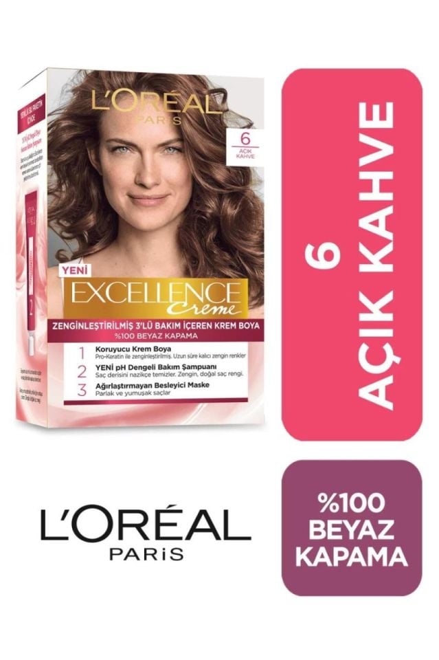 Loreal Excellence 6 Açık Kahve Saç Boyası