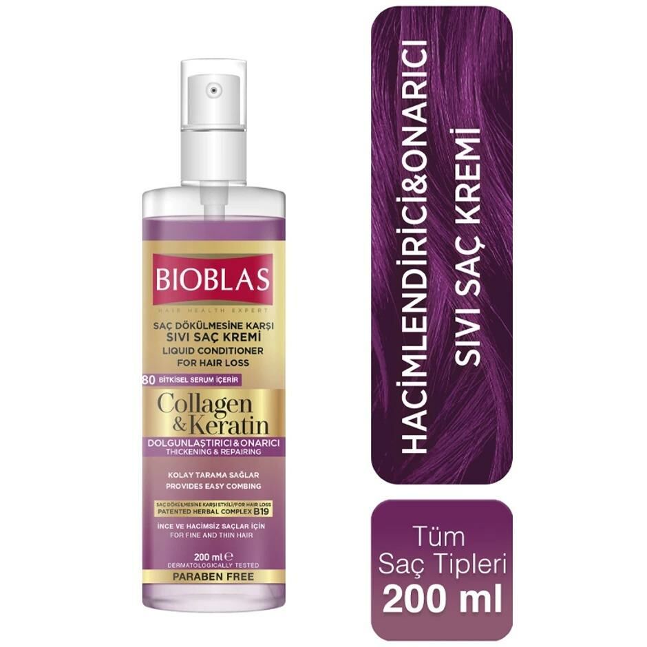 Bioblas Sıvı Saç Kremi Botanic Oils Kolagen ve Keratin Dolgunlaştırıcı - Onarıcı 200 ml